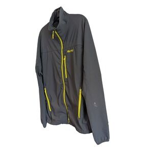 Marmot‎ M3 Tempo Jacket Men's L Soft Shell Gray Yellow Full Zip Water Resistant